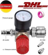 1/4" Druckminderer Druckregler Druckregelventil + Manometer Für Luftkompressor