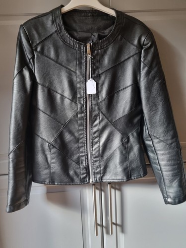 Jacke lederoptik schwarz - in,