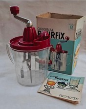 Vintage Orginal Rührfix Modell B mit Rezept Heft Zitronenpresse Hand Rührgerät
