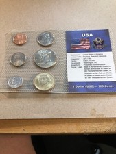 münzen USA  von 1 cent -bis 1 Dollar in noppenfolie