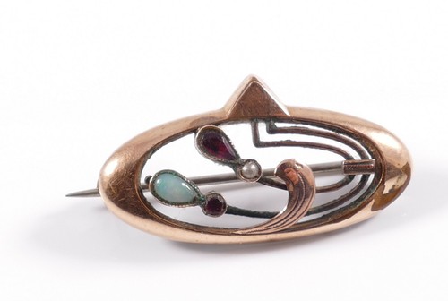 Antikschmuck brosche rote - antikschmuck,