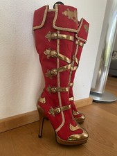 Damen stiefel 37 neu Highheel Plateau Rot Gold
