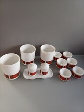 Vintage Emsa Luran Geschirrset – Rot-Grünes Karomuster – West Germany