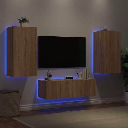 Wohnwand mit led leuchten - tv,