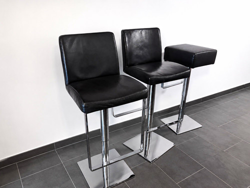 Barhocker schwarz silber - 3x, schwarz/silber