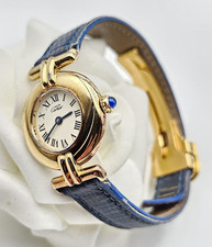CARTIER "VERMEIL COLISÉE" - Damen-Uhr - Quarz - Silber, vergoldet/Leder - 590002