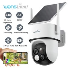 Wansview Outdoor Doppellinse FUNK WLAN IP KAMERA AUßEN Solar ÜBERWACHUNGSKAMERA