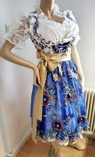Astrid Söll Festtags Balkonett Dirndl creme blau lila Gr.38