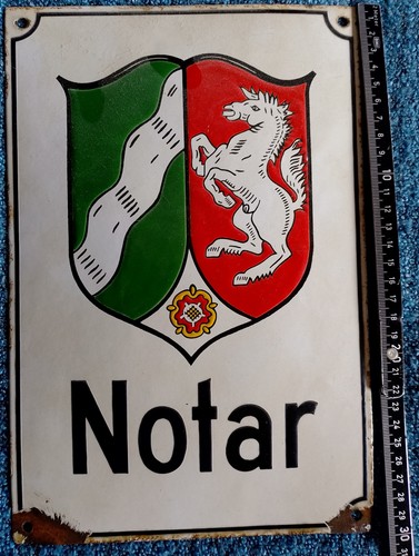 Notar nrw emaille schild 50er - nrw,