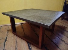 Draenert Design 90x90 cm  Ölschiefer Auf Massivholz Beistelltisch Nobel