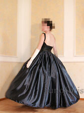 ☆ Ballrock Satinrock für Ballkleid Schwarz Gothic Krinoline Karneval ☆