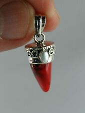 Natürliche Bambus Koralle Anhänger mit Süßwasser Perle 925 Sterling Silber