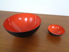 Vintage Red Krenit Bowls (2)