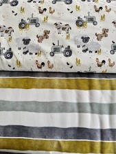 Stoffpaket HILCO Sweatstoff Trecker Bauernhof Streifen Kinderstoff French Terry