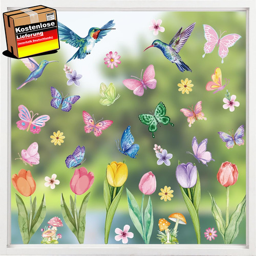Frühling fensterbilder set - fensterbilder, 8