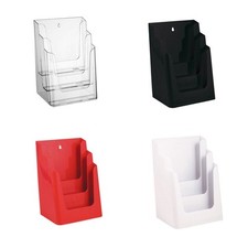 3-Etagen-Prospektständer, Prospekthalter, DIN A4, Flyer, Theke, Wandmontage