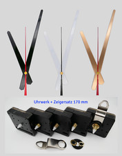 Quarz Uhrwerk lautlos mit Zeiger-Set 17 cm schwarz weiß gold Quarzuhrwerk leise