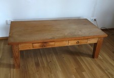 rustikaler Couchtisch massiv Teakholz 140 x 69 x 45 cm