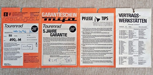 Garantieschein von mifa - von,
