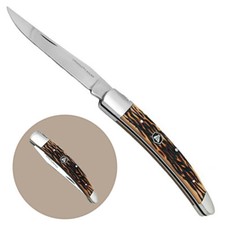 Laguiole Taschenmesser Seignosse Klappmesser Jagdmesser Messer Beige mit Muster