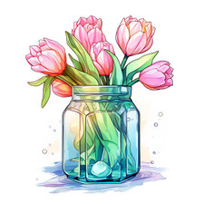 Car Sticker 18x18 cm | Tulip