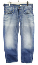 G-Star New Radar Low Loose Herrenjeans W34/L30 Whiskers Knopf Fly Blau Denim