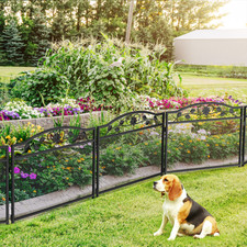 Groß Beetzaun Palisade Steckzaun Weidenzaun Mähkante Zierzaun Metall Schwarz 5er