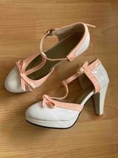 High Heels 38, weiß rosa, Pin