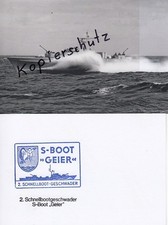 P 6073  Schnellboot  GEIER , Bundesmarine, Foto mit Schiffstempel