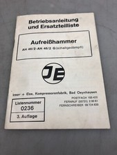 Aufreißhammer  Irmer & Elze Betriebsanleitung Ersatzteilliste AH48/2-48/2G