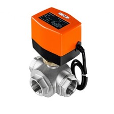 FSA Motorkugelhahn Set Edelstahl 316 1" 12V DC Richtungskontrolle Mutter Messing