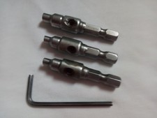 3 x Mini-Bohrfutter/Adapter für Maschinenaufnahme 1/4" E 6.3 - wie NEU