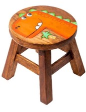 Kinderhocker aus Holz, Sitzgruppe, Kinderstuhl, Kita, Dino, Dinosaurier 
