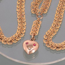 Gold double kette mit herz - double,