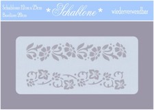 Schablone-Vintage-Shabby-12cm x 25cm-Bordüre-floral-7245