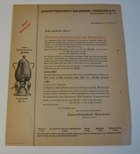 Werbung reklame tabak - werbung,