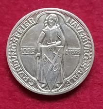 Weimarer Republik Silbermünze Naumburg 3 Reichsmark 1928 A