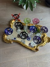 8 Kristall Weinglas Überfang-