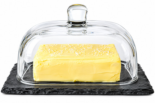 Butterdose auf schieferplatte - auf,