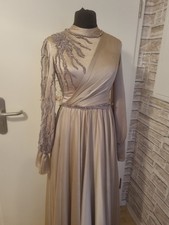 Abendkleid Maxikleid Beige S