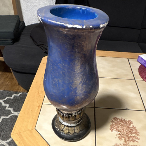 Dekorative blaue keramikvase - dekorative,