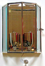 Wandleuchte Messing/Glas  E14  2-flammig  Zugschalter  Vintage