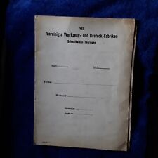 Mappe VEB VEREINIGTE Werkzeug & Besteck Fabrik  SCHMALKALDEN Thüringen leer Erbe