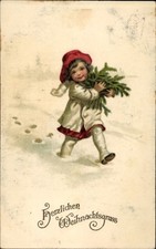 Ak Glückwunsch Weihnachten, Kind, Tannenzweige, Schnee - 4416784