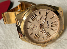 FOSSIL AM4511 741405 20 C€ Armbanduhr Analog Quarz Goldfarben 3 Ersatzglieder