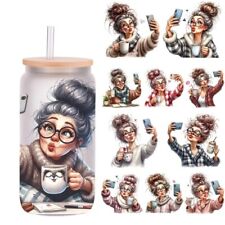 UV DTF Transferaufkleber lustige Omas  24 x 11 cm für Gläser, Tassen, Flaschen