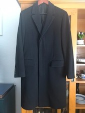 BOSS Mantel Herren Schwarz Größe 48 Schurwolle Kaschmir wenig getragen