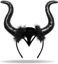 Haarreif Böse Königin Hörner Maleficent Damen Halloween Karneval Fasching ✅