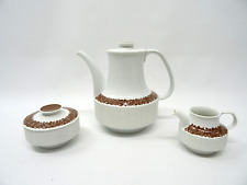 Thomas Arcta Braun Borkenrand Kaffeekanne mit Milchkännchen und Zuckerdose