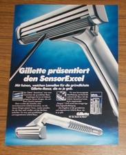 Seltene Werbung vintage GILLETTE SensorExcel Rasierer Eine neue Generation 1995